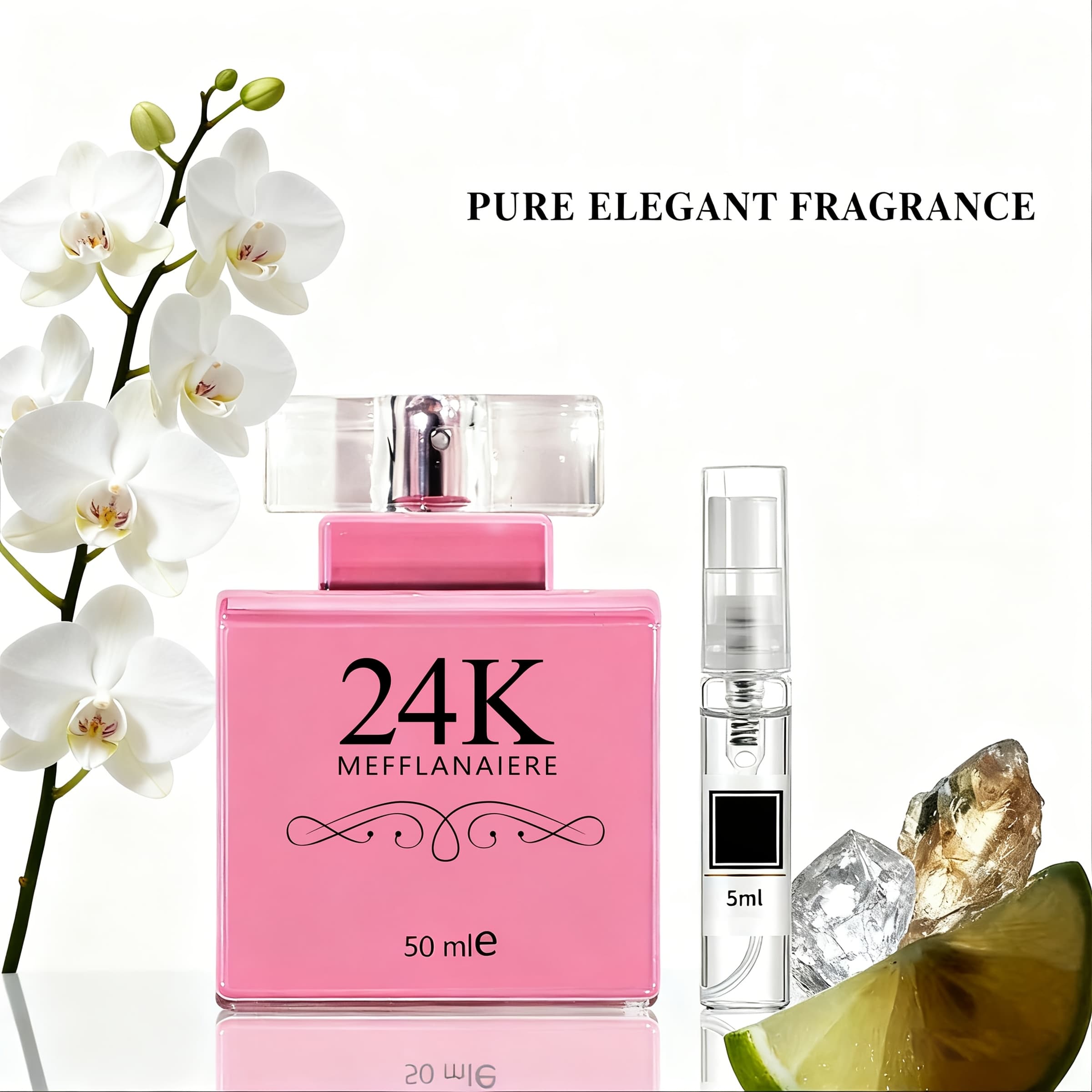 TEMU 24k Pink Perfume Designed For Women, 1.69 Fl Oz/ Eau De Parfum Spray With A Long-lasting Scent Featuring Floral And Fruity Of , Mango, Strawberry, Grapefruit, , Amber, Musk, And Vanilla Pudding
