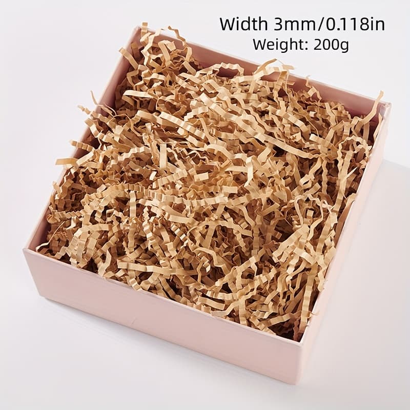 TEMU 1 Package Of 200 Grams Of Crinkle Cut Paper Filler, Ideal For Gift Boxes And Baskets, Perfect For Valentine's Day And Holiday Packaging