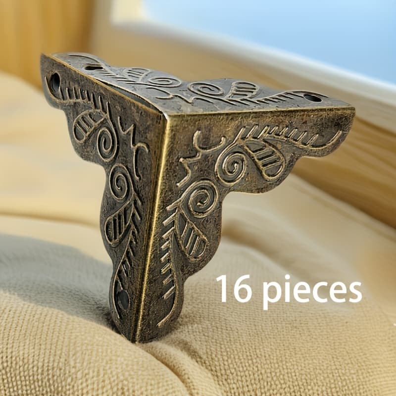 TEMU 16pcs Set Of Exquisitely Printed Protectors, With Nails, Classic Diy, Wooden Box Anti-collision And Wear Protection, Extending Of . Gift Box Wooden Box 4 Sides Of Diy