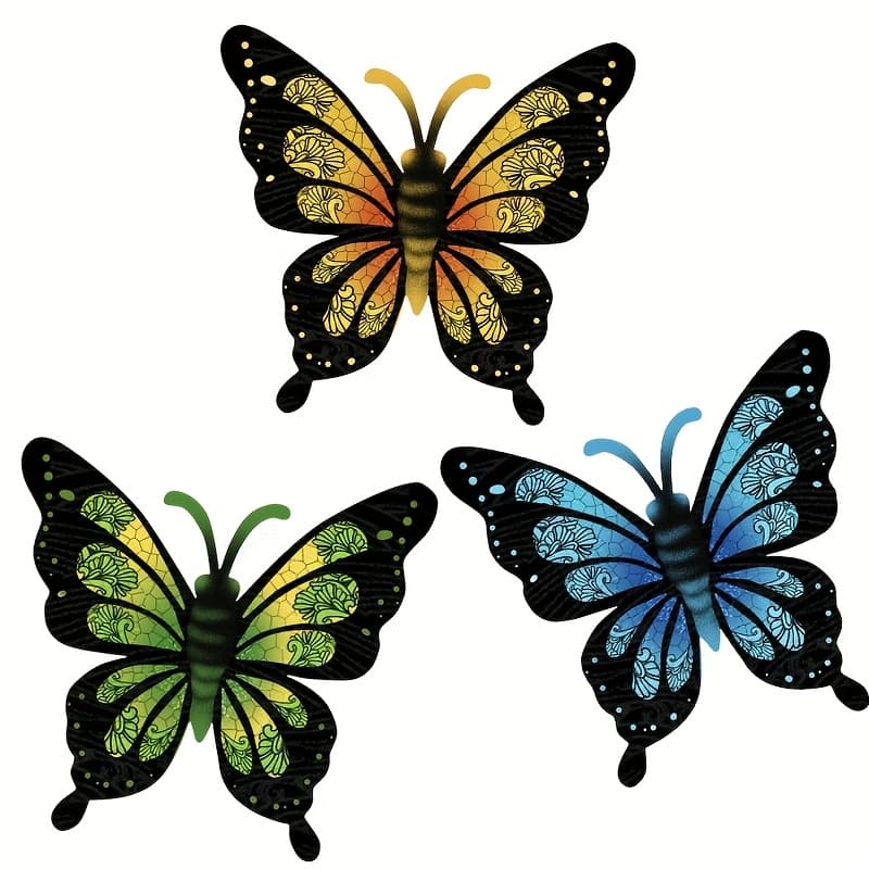 TEMU Set Of 3 Stylish Metal Wall Art, Wall Sculptures For Hanging, Seasonal Decor For Spring And Summer, Garden Ornaments For Home, Yard, Fence, Patio, Ramadan Decor, Ideal Gift For