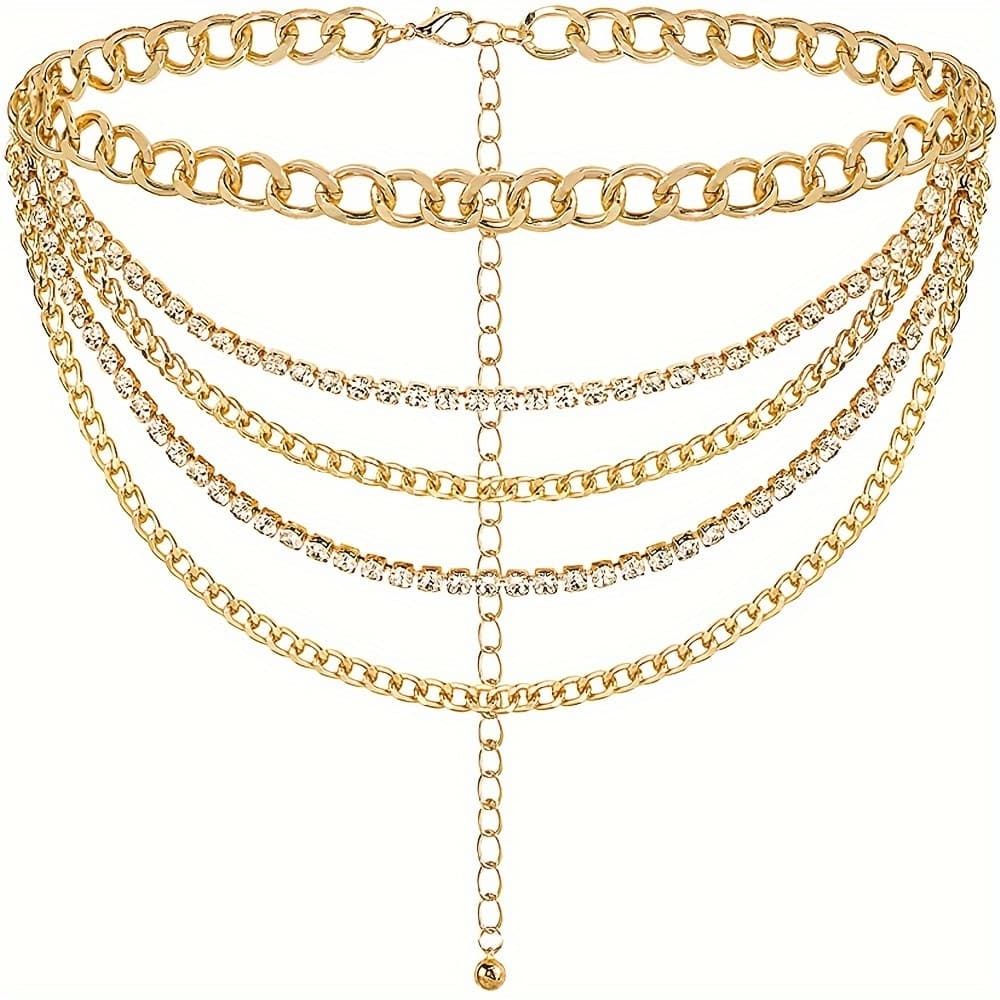 TEMU Unique Tassel Belt - Women's Multifunctional Metal, Perfect For Casual And Parties, Geometric