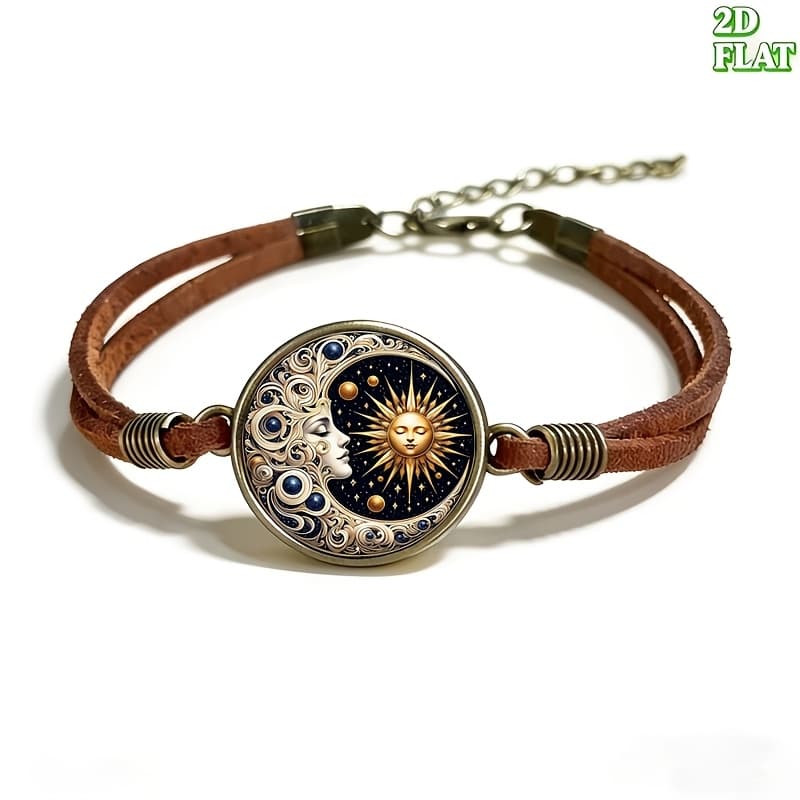 TEMU 2d Flat - 2d Sun And Glass Bracelet, For Friendship Bracelet, Adjustable Size For Men And Women, A Thoughtful Gift For On Holidays Or Birthdays