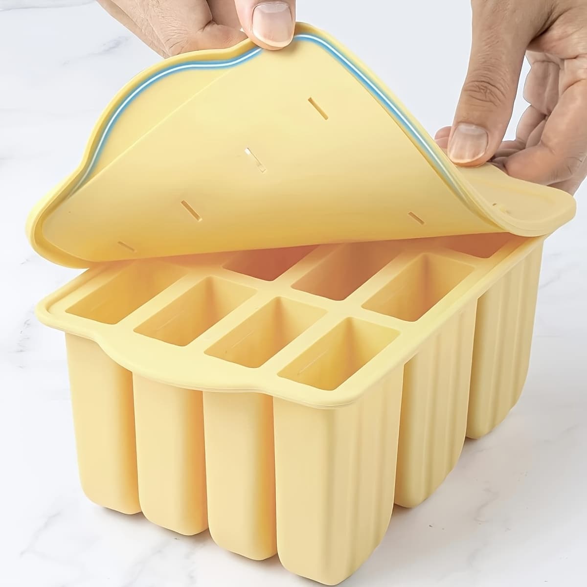 TEMU 12-cavity Lidded Mold, Creative Mold, Silicone Mold, Ice Cream Mold, Ice Cube Tray, Household Mold, Safe Jelly Mold, Kitchenware, Kitchen Accessories