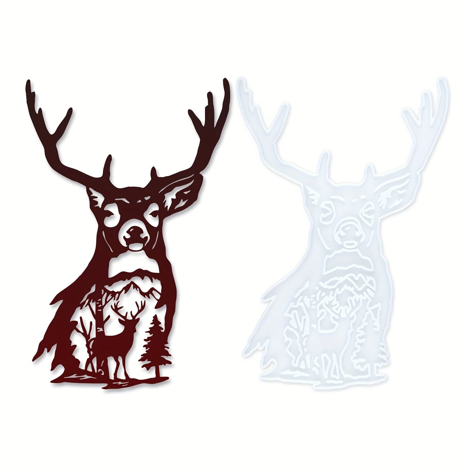 TEMU Deer Head Wall Hanging Resin Mold, Deer Epoxy Casting Mold For Wall Hanging Mount Home Office Decoration, Crafts Door Wall Art Party Decoration