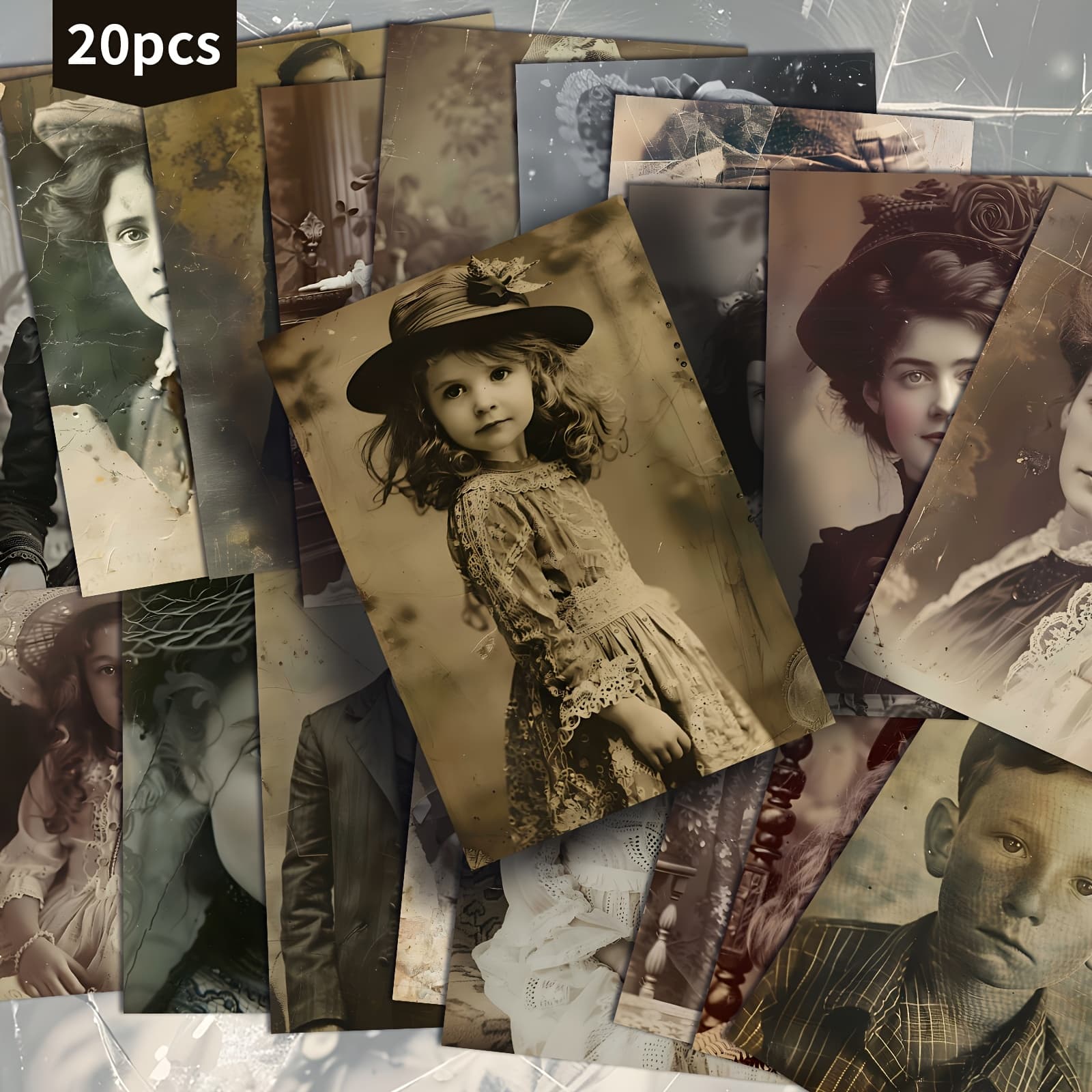 TEMU Set Of 20 Postcards Featuring Elegant Ladies - 4x6 Inches Retro Paper For Junk Journals, Classic Pinup Artwork, Collectible Decorative Cards For Scrapbooking And Craft Projects