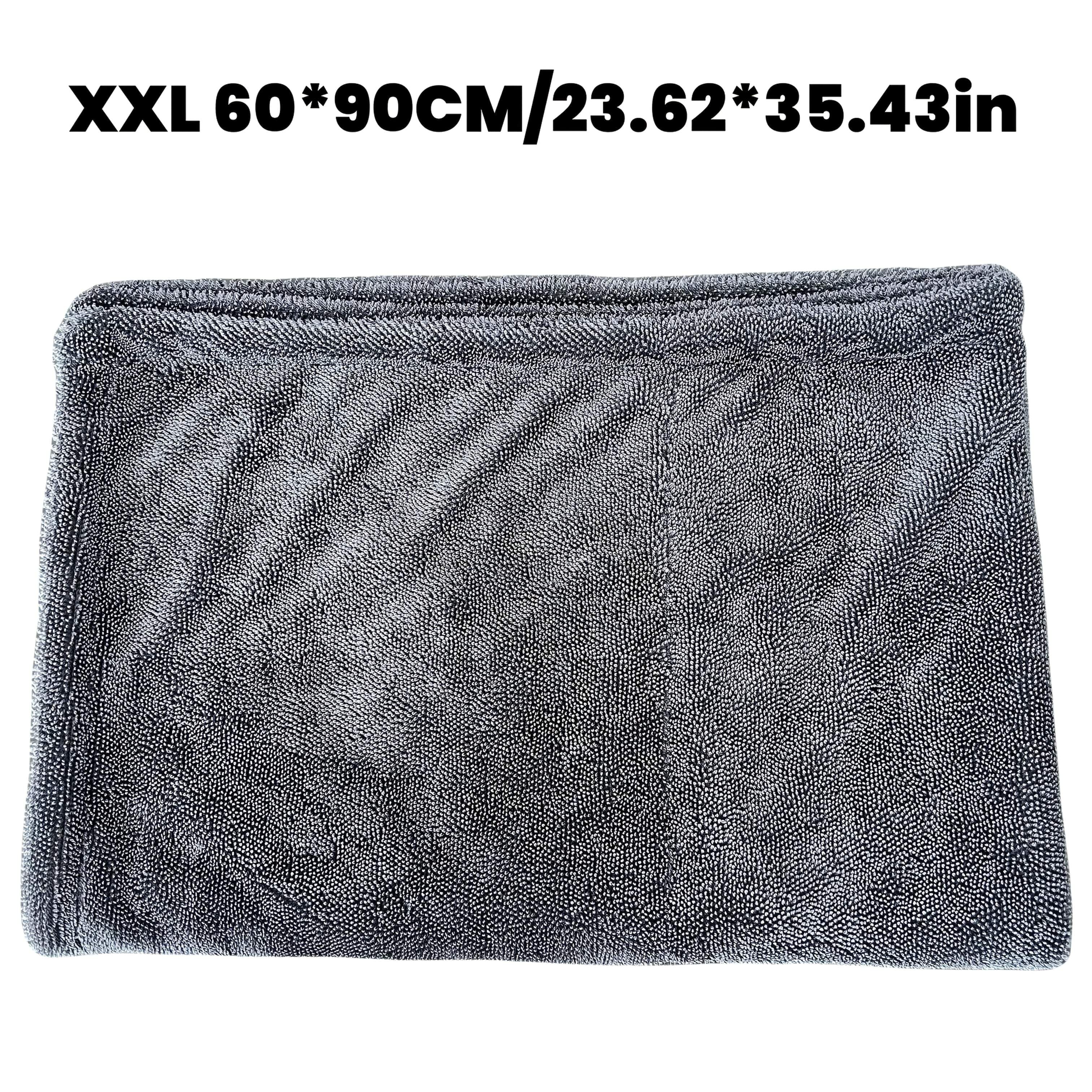 TEMU Xxl Microfiber Vehicle Drying Cloth - Extremely Compact, Absorbent, 1400 Gsm, Twisted Loop Style, Dual-sided, Streak-free Finishing - 1pc