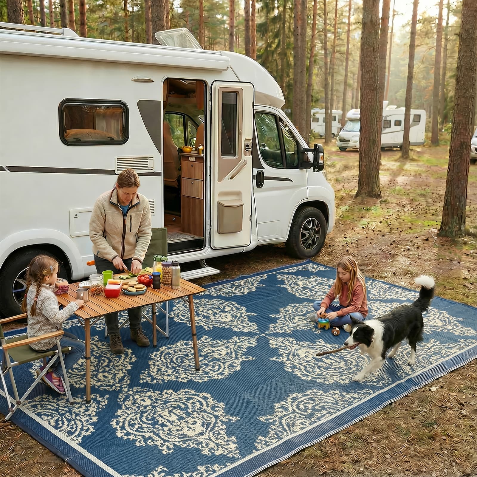 TEMU Reversible Mats, Plastic Straw Mat, Modern Area Mat, Large Floor Mat And Mat For Outdoors, Rv, Patio, Backyard, Deck, Picnic, Beach, Trailer, Camping