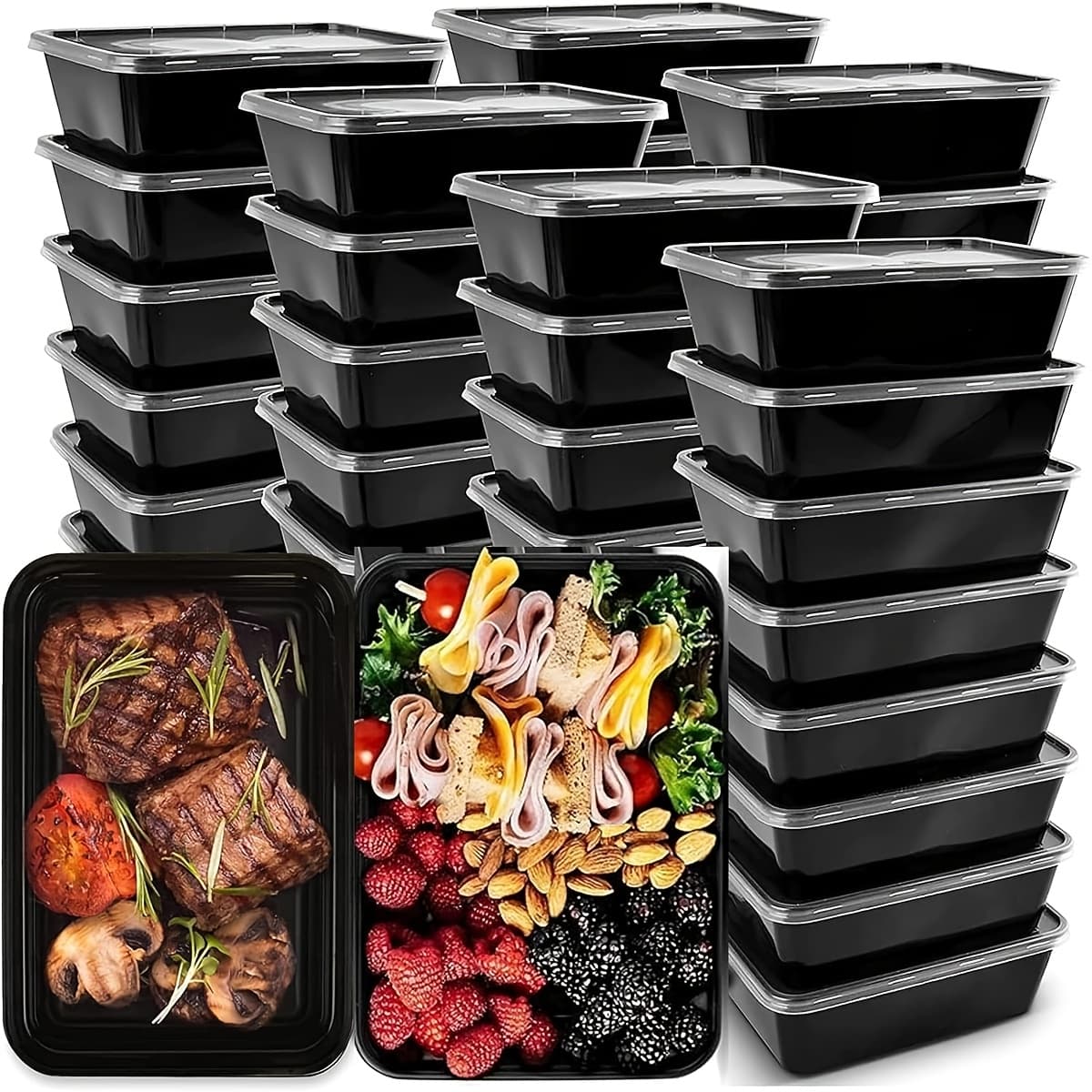 TEMU 5 Meal Prep Containers - 28oz Food Storage Containers With Lids, Plastic Meal Prep Containers, Disposable Food Containers, Stackable