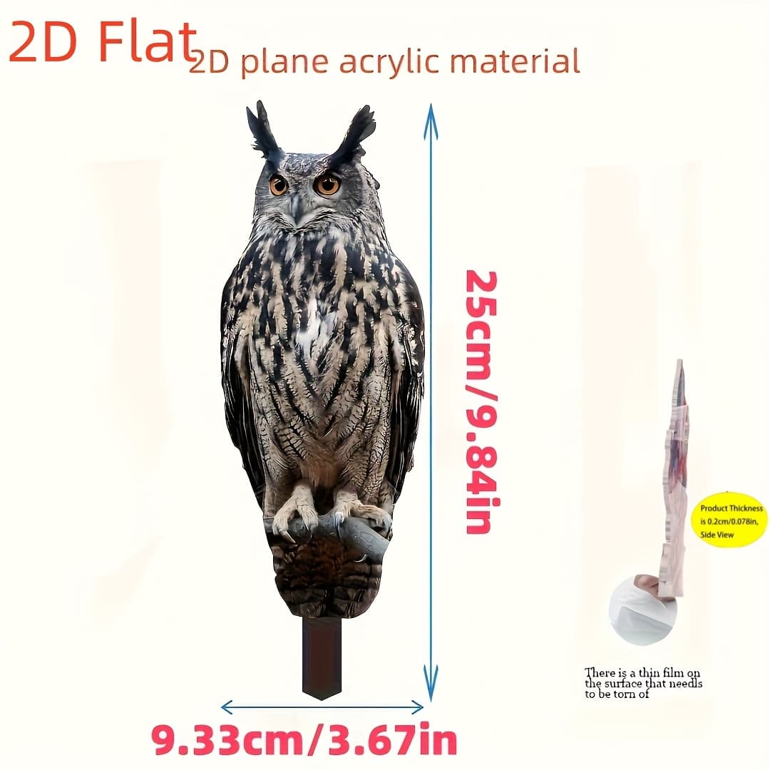 TEMU 2d Flat, A Realistic Plastic Garden For Outdoor Lawns And Gardens, Battery-free, Featuring An Ear-shaped Design And Ornamentation
