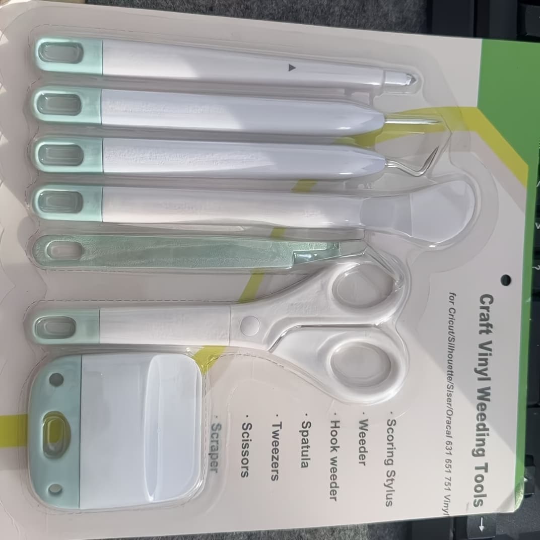 TEMU Green 7pcs Set Handmade Craft Tools, Silhouette, For Embossing