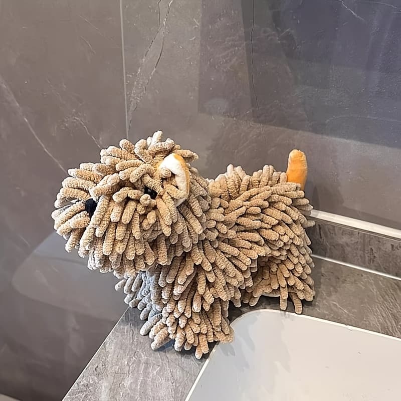 TEMU A Hanging Style Hand Towel, Cute Cartoon Little Dog Doll Hand Towel, Super Absorbent Hand Towel For Kitchen And Bathroom, Reusable Cleaning Cloth For Household Scenes Such And Bathroom