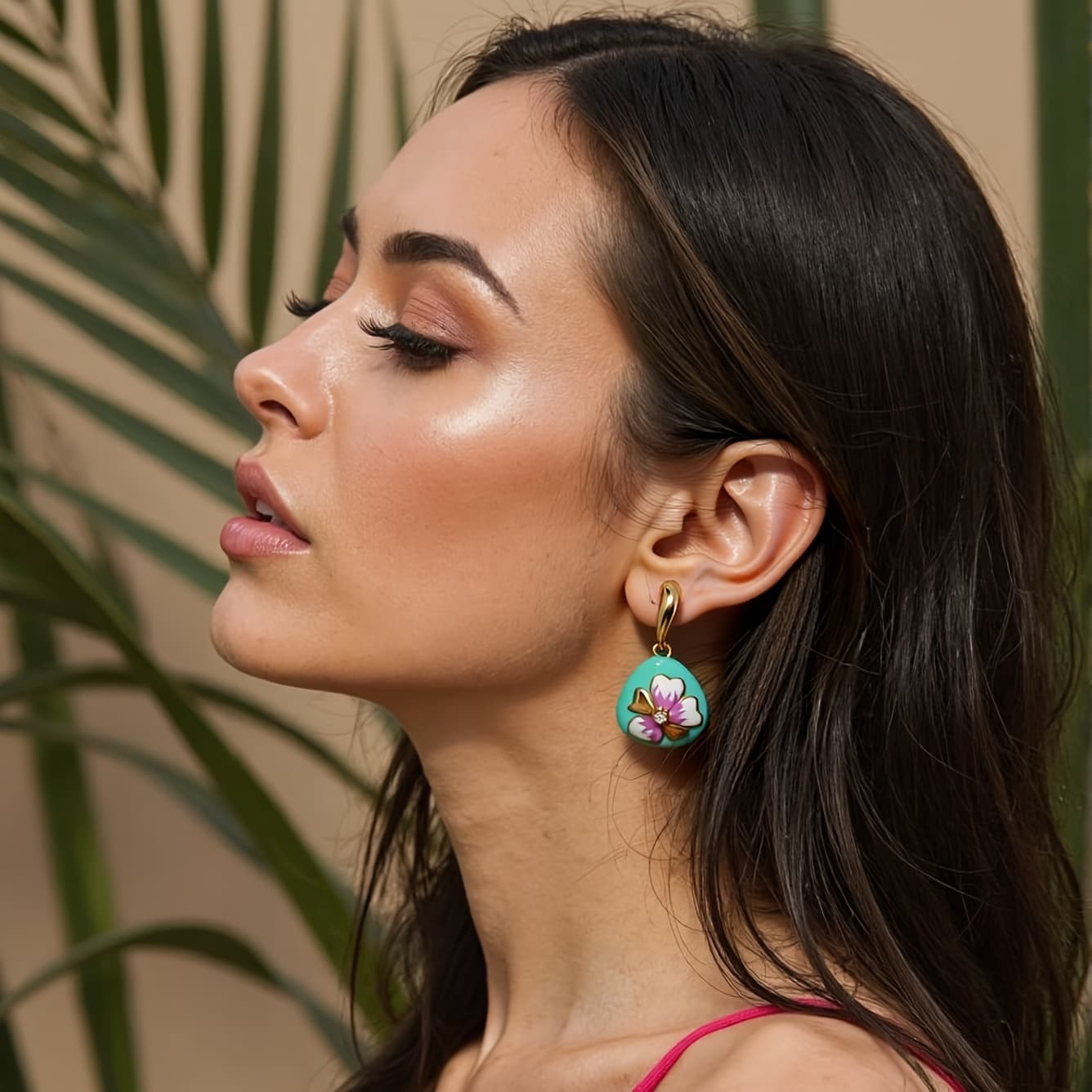 TEMU Pair Of New Enamel Drop , Niche Luxury High-end Fashionable Versatile Retro Elegant Earrings