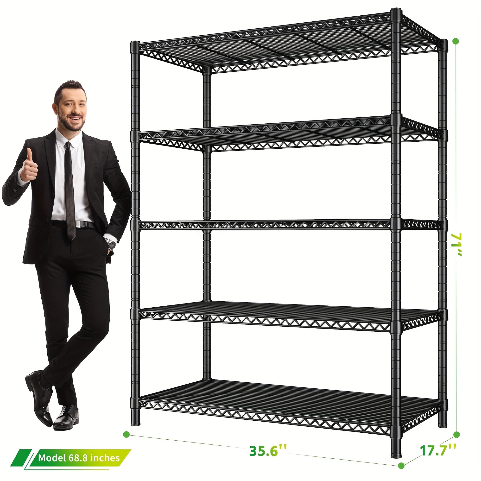 TEMU 3/4/5/6/7/8 Tier Storage Shelves, Metal Shelving Wire Shelving Unit Metal Shelves For Storage Adjustable Shelving Rack For Pantry Kitchen Garage Bathroom, Standing Shelf, Standing Shelf
