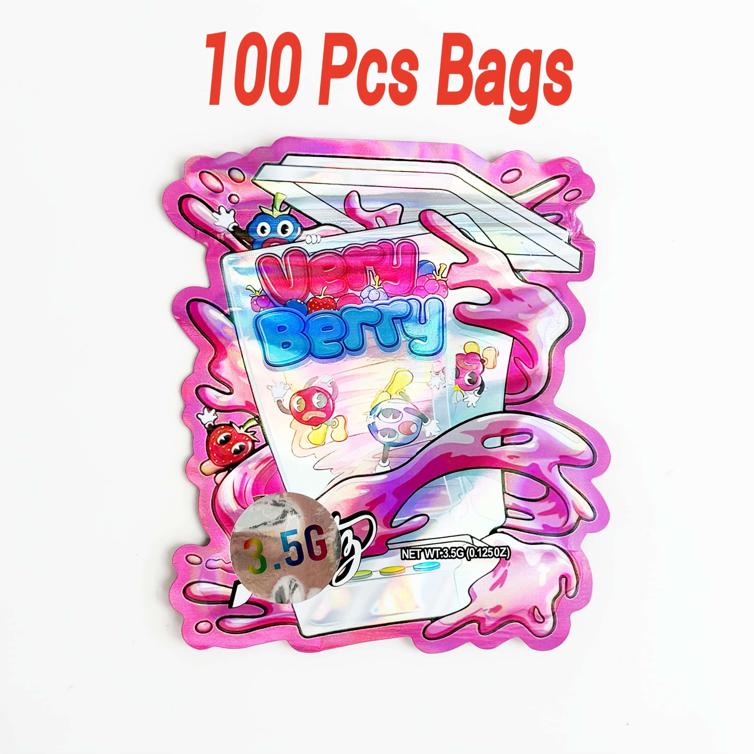 TEMU 100pcs Holographic Mylar Bags With Zipper Closure - Resealable Self-sealing Gift Suitable For , Events, Parties, Retail - Bags