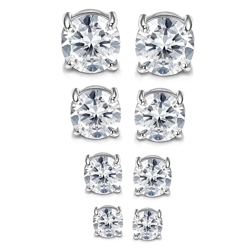 TEMU Magnetic Stud Earrings For Men And Women, Glossy Round Cubic Piercing-free Hypoallergenic Stainless Steel Fake Ear Clips, Non-slip No-piercing Earring Backs