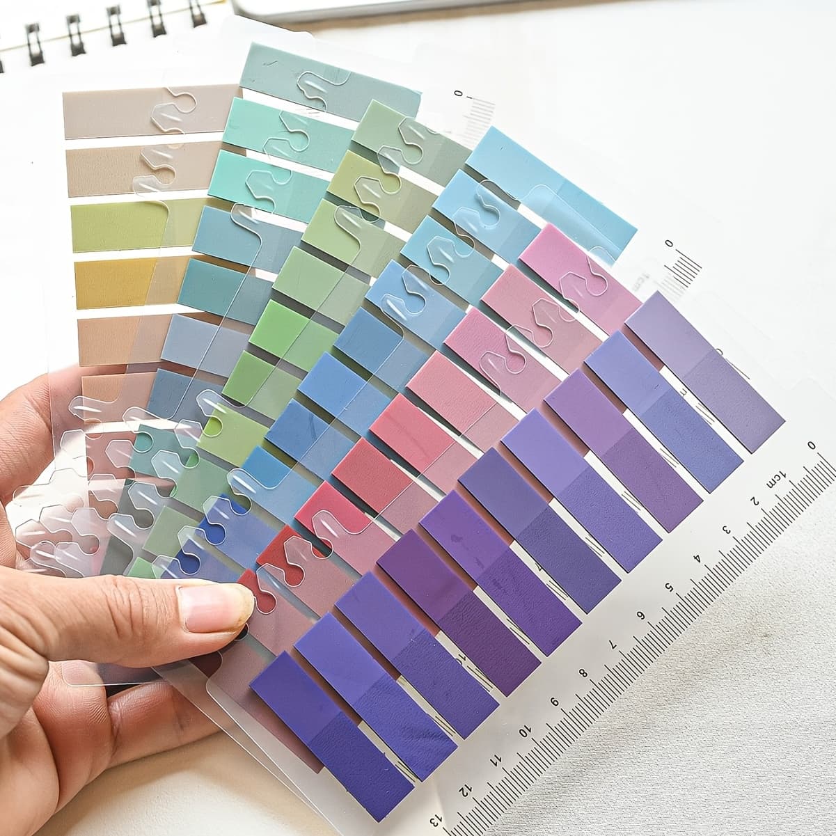 TEMU Sticky Tabs 1200pcs Sticky Book Tabs Colored Annotation Labels, Transparent Sticky Notes For School Supplies And Office Supplies (6 Sheets)