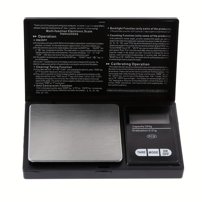 TEMU 1pc High Portable Mini Electronic Scale, Digital Gram Scale, Lcd Display, Durable Abs, Great For Weighing Jewelry, Gemstones, And Food, Batteries Not Included