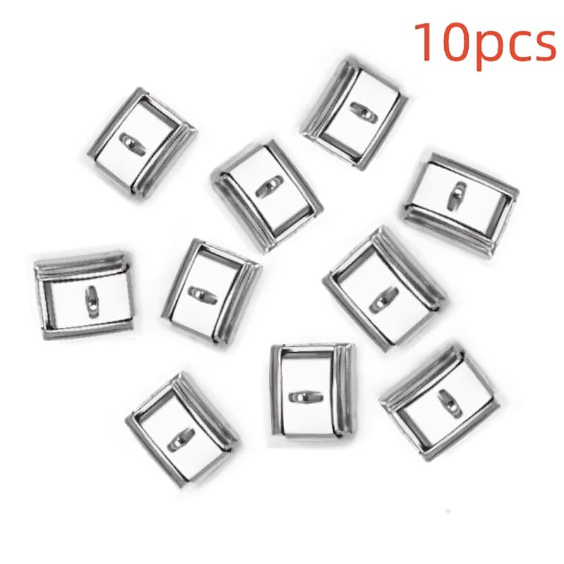 TEMU 10pcs Stainless Steel Charm Link Diy Bracelet Jewelry Making Rectangular And Ring Discovery 10mm X 9mm Suitable For Making, Stainless Steel Pendant Module New Year, Birthday And Anniversary Gifts