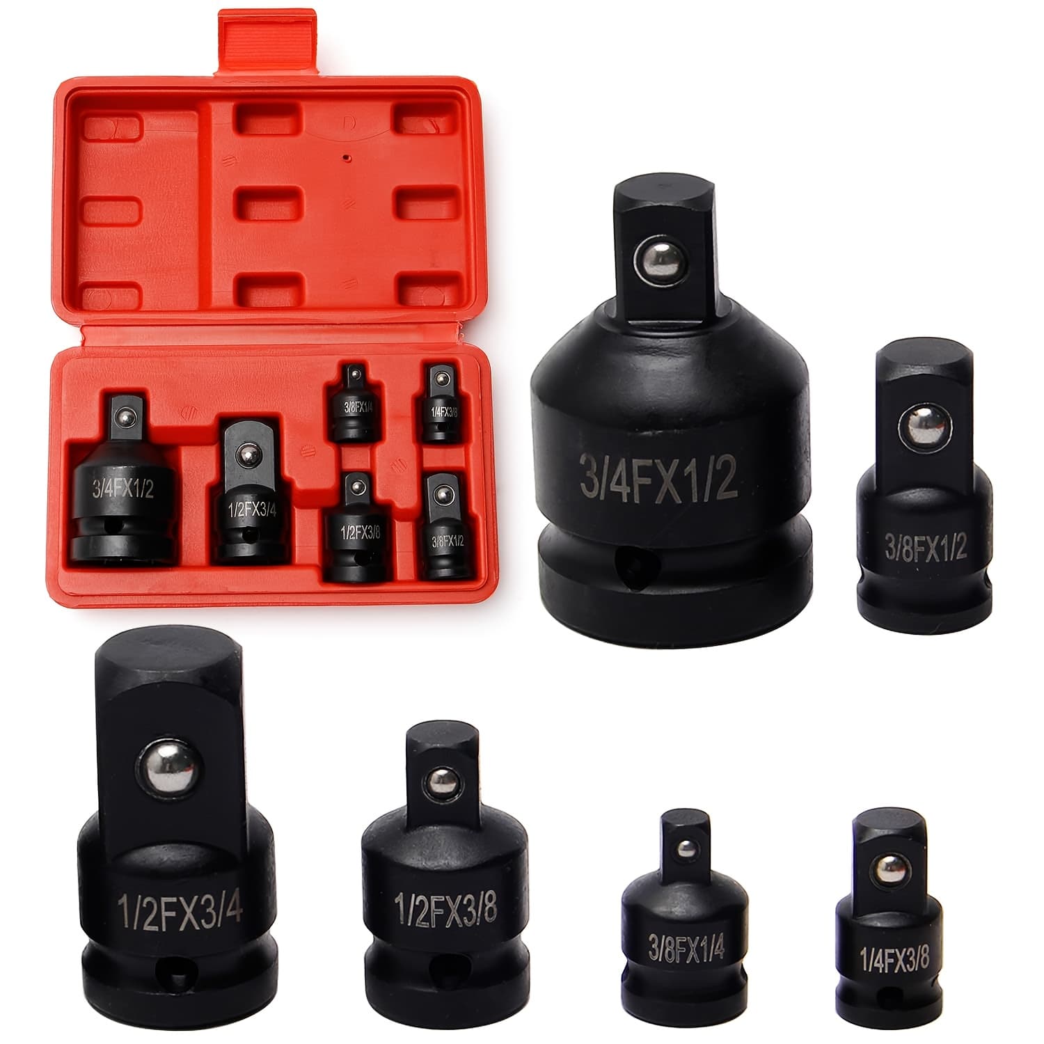TEMU 6pcs Impact Socket Adapter And Reducer Set, 1/4" 3/8" 1/2" 3/4" Socket Adapter, Impact Drive Socket Adapter Set With For Driver Conversions Mechanic Tools