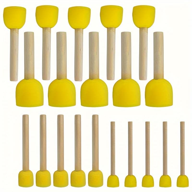 TEMU 20-pack (4 Sizes) Round Sponge Brush Set, Round Sponge Brushes For Painting, Paint Sponges For Acrylic Painting, Crafts Painting Tools-professional Art Use