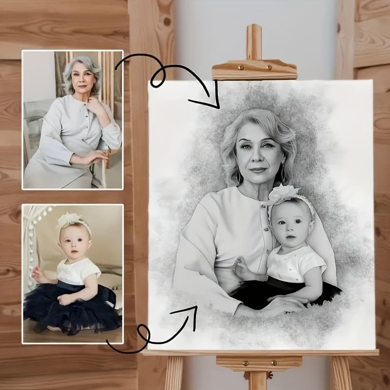 TEMU 2d Flat, Custom Photo Add A To The Photo Canvas Print Gift To Remember A Lost Parent - A Mother, A Gift For Father's Day - A Gift From A Lost Father To His Daughter Memory Canvas Print Poster