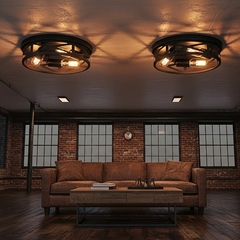 TEMU Flush Mount Ceiling Light Fixture, 3-light Ceiling Light Fixture, Light Fixtures Ceiling, Light Fixtures Ceiling Mount For Kitchen, Farmhouse, Hall, Bedroom, Bathroom (2 Pack)