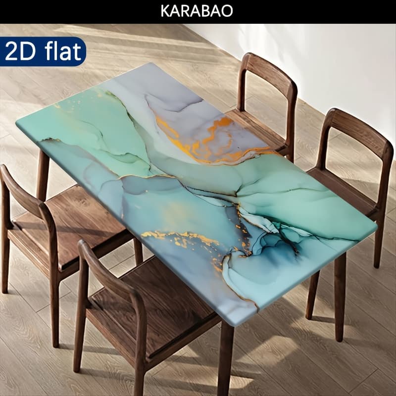 TEMU 1pc, Outdoor Tablecloth, Marble Design Tablecloth, Table Cover, Polyester - Ideal For Camping, Picnics And Garden Parties, Colored, Picnic Additions, Used Indoors And Outdoors