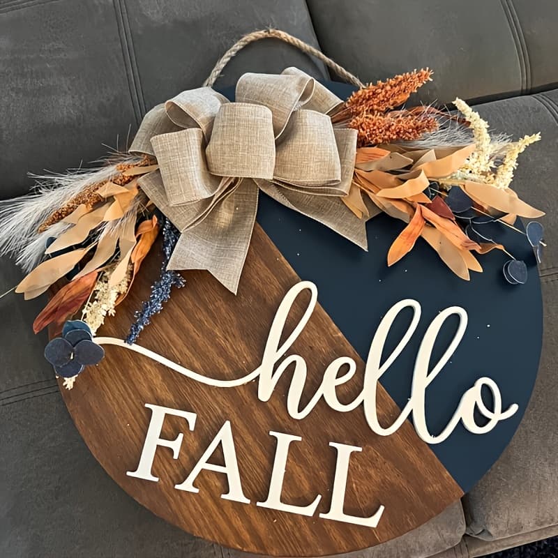TEMU Hello Fall Fall Harvest Wheat Ears Bow 3d Font Doorplate Decoration, Fall Decoration Door Hanging | Fall Door Wreath | Fall Door Hanging | Gift | Fall Sign | Fall Wreath | Fall Decoration |