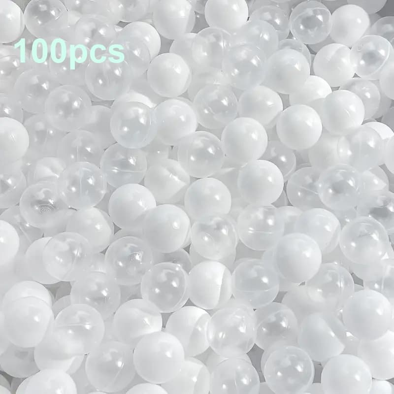 TEMU 100pcs Of White And Transparent Ocean Balls, Suitable For Parties And , Safe For Swimming Pools, Non-toxic For Babies And Children
