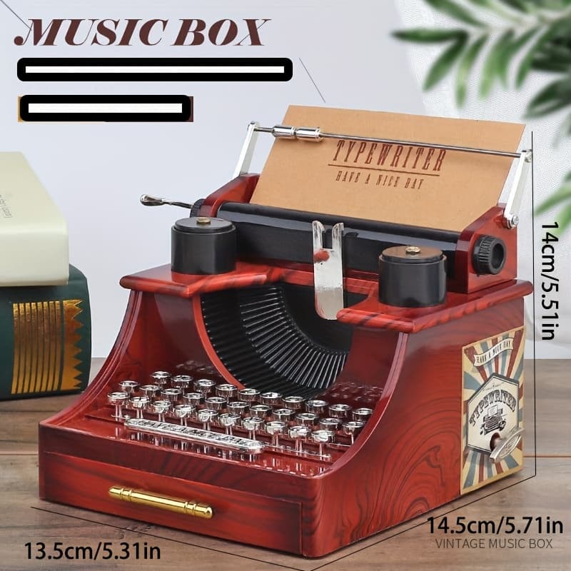 TEMU Typewriter-shaped Music Box, 8-note Music Box, Birthday Gift For Girls, , , Students, Gift Music Box