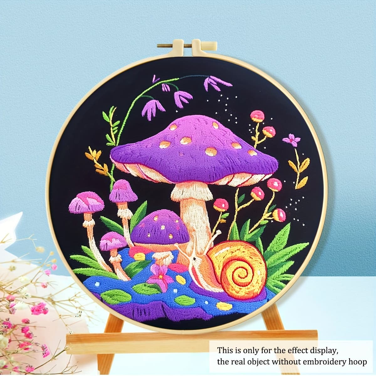 TEMU 1 Set Mushroom Series Printed Cross Stitch Kit, Beginner-level 11ct Medium Grid 3-ply Thread Embroidery Craft