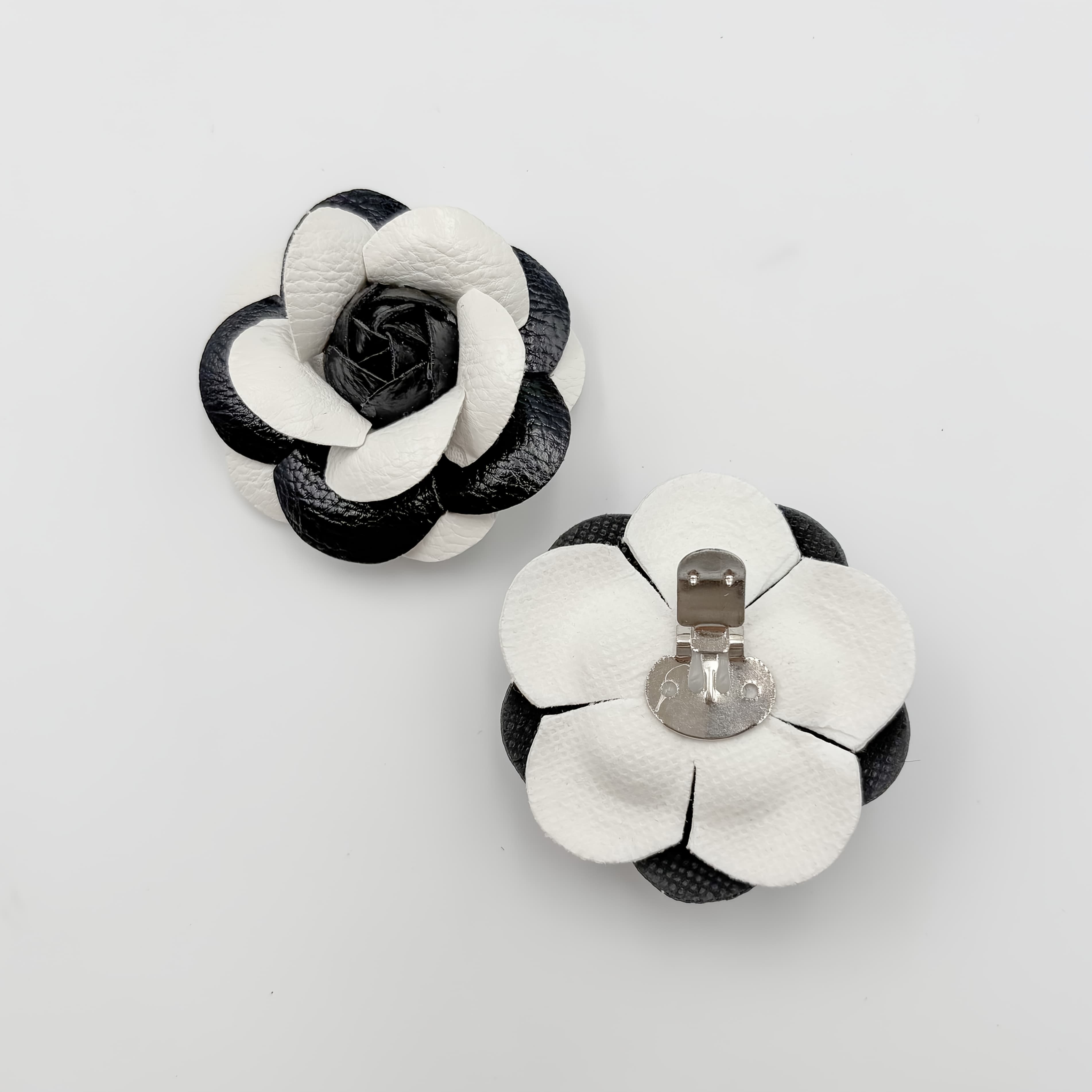 TEMU 1 Pair Black And White Tile-shaped Shoe Flowers And Clips For Wedding Bridal Parties, High Heels, Diy Shoe Decoration Accessories