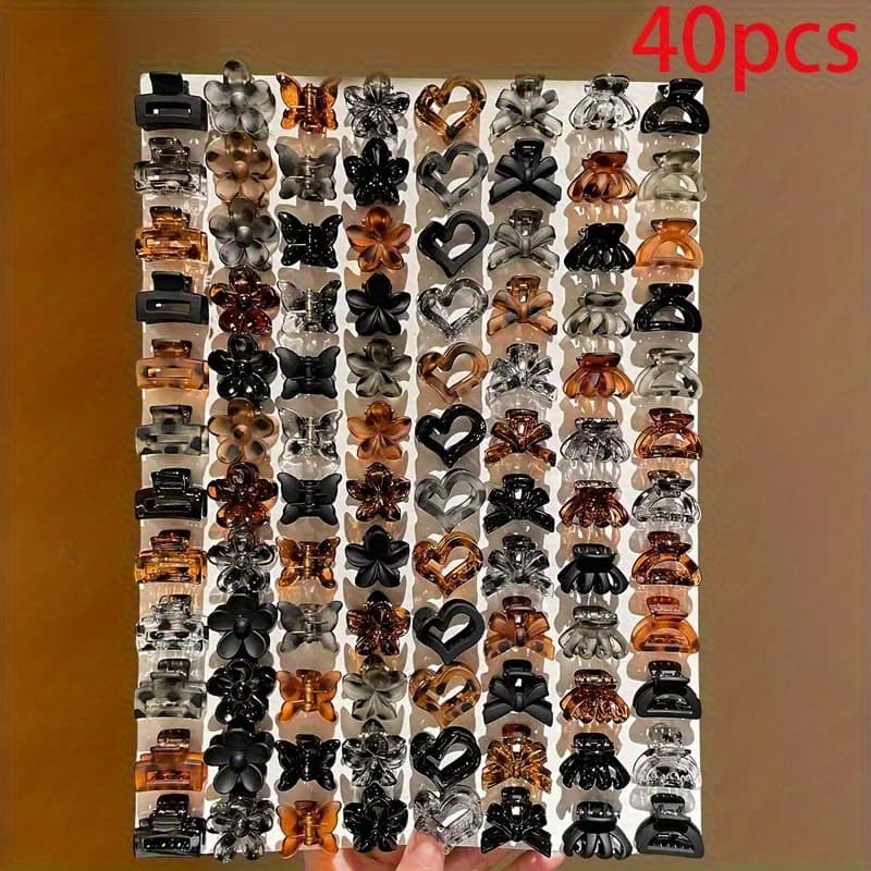 TEMU 40pcs/25pcs New Leopard Print Small Hair Clips Female Back Of Head Hair Clips Shark Clip Bangs Clip Bobby Pin