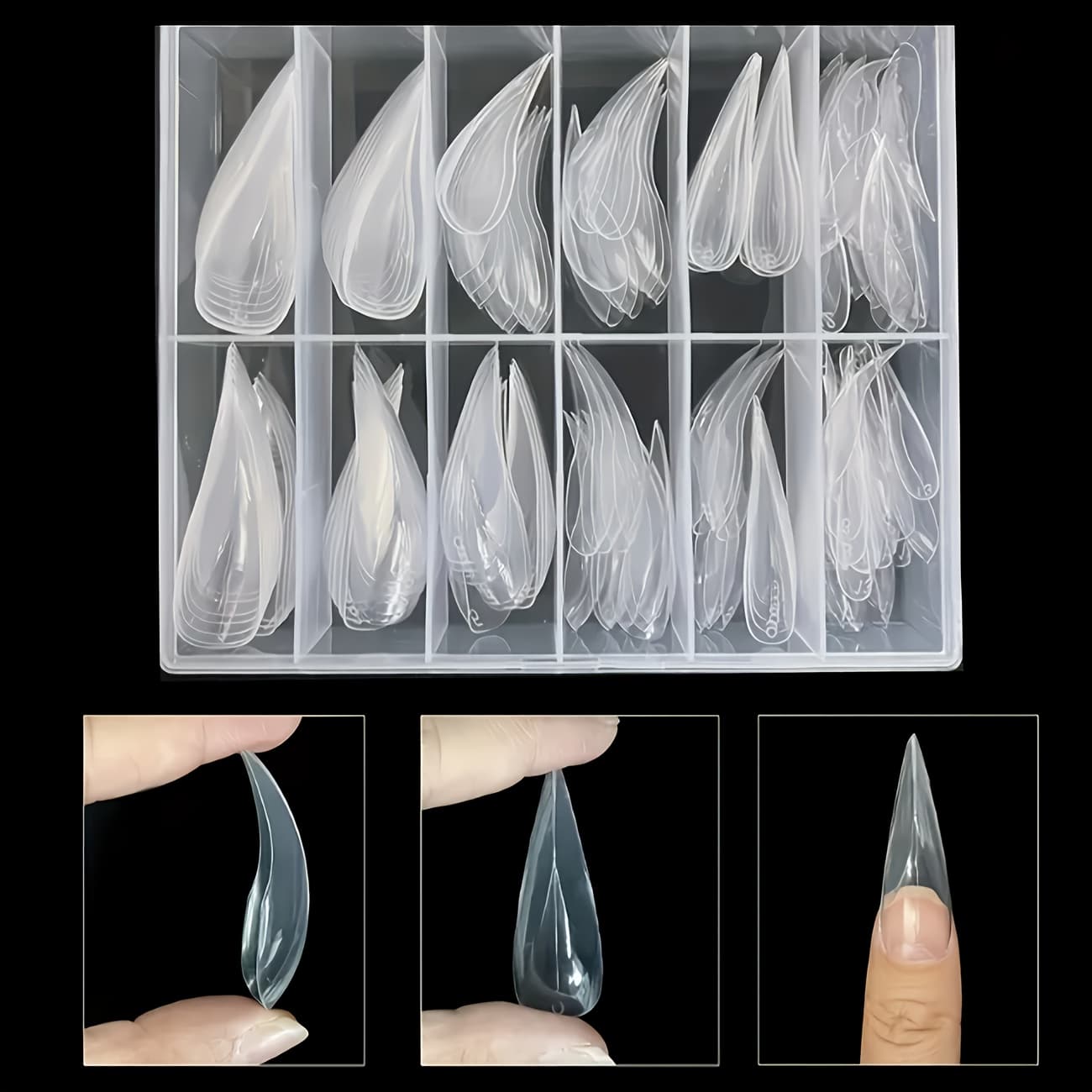 TEMU Cat Claw Dragon Extension Quick Extension Light Relax Nails, 120pcs Box Of Transparent Nail Wraps