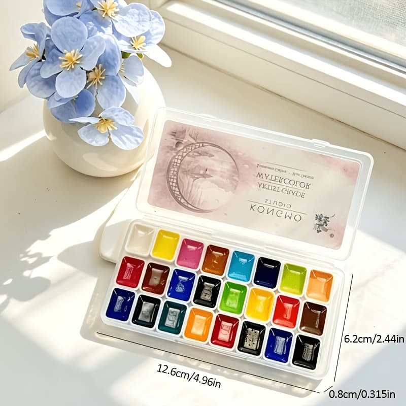 TEMU For Professional Art Use, This 24-color 1ml Portable Solid Watercolor Set Suits Artistic Creation, Painting, Calligraphy, Card Making, Diy Graffiti And Hand Painting Perfectly.