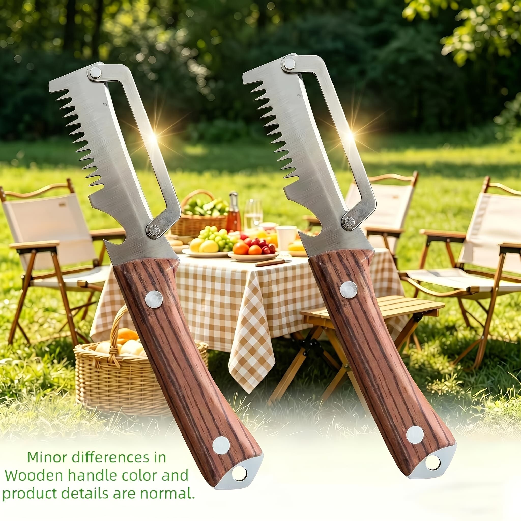 TEMU 2-pack Stainless Steel Peeler With Wooden Handle – 3-in-1 Multifunctional Kitchen Tool For Peeling Fruits & Vegetables, Scaling Fish, And Opening Bottles. Portable For Camping & Outdoors.