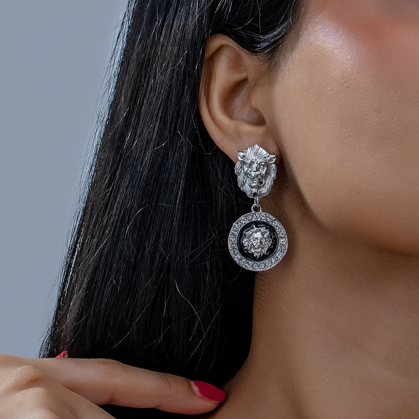TEMU A Pair Of Geometric Drip Oil Pendants, Vintage Elegant Temperament Ear Studs And Earrings