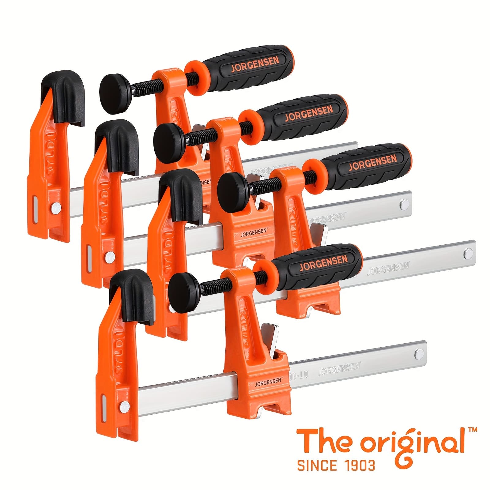 TEMU 6 Inch Bar Clamp Set, 4 Pack Steel F Clamp , 300 Lbs Load , For Woodworking, Metalworking, Diy