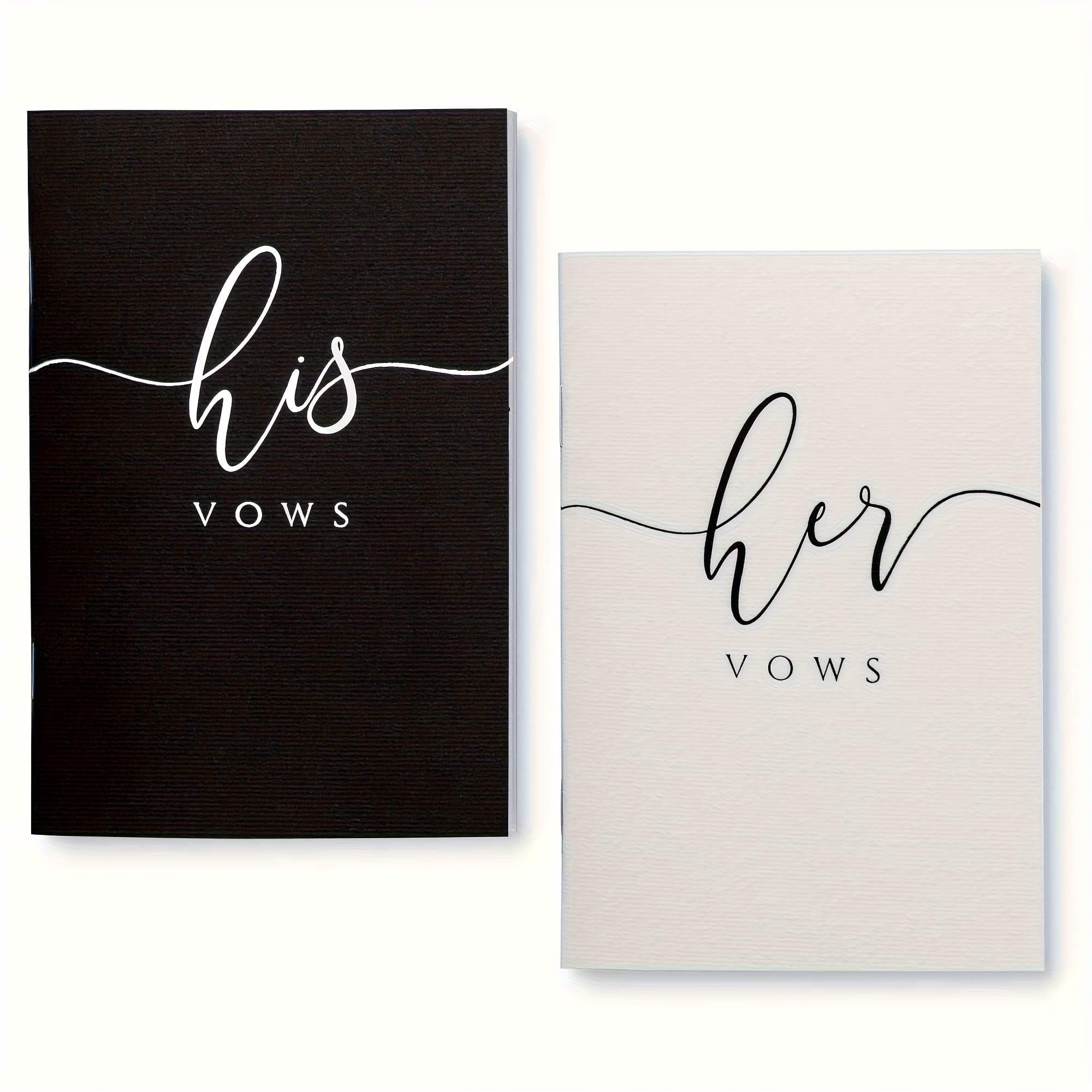 TEMU Set Of 2 Vow Books Designed For Wedding Vows, Perfect As A Gift And Groom. Each Book Features 28 Pages And Measures 5.5 By 4.0 Inches (14cm By 10cm), With Gilded Lettering