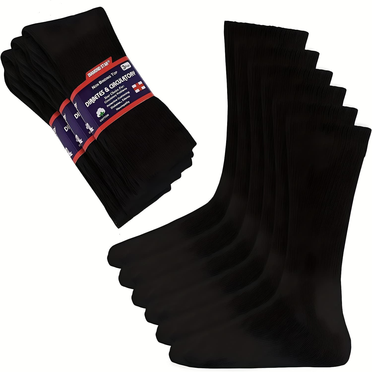 TEMU 18 Pairs Socks, Non-binding Circulatory Cushion Cotton Crew Socks For Men Women