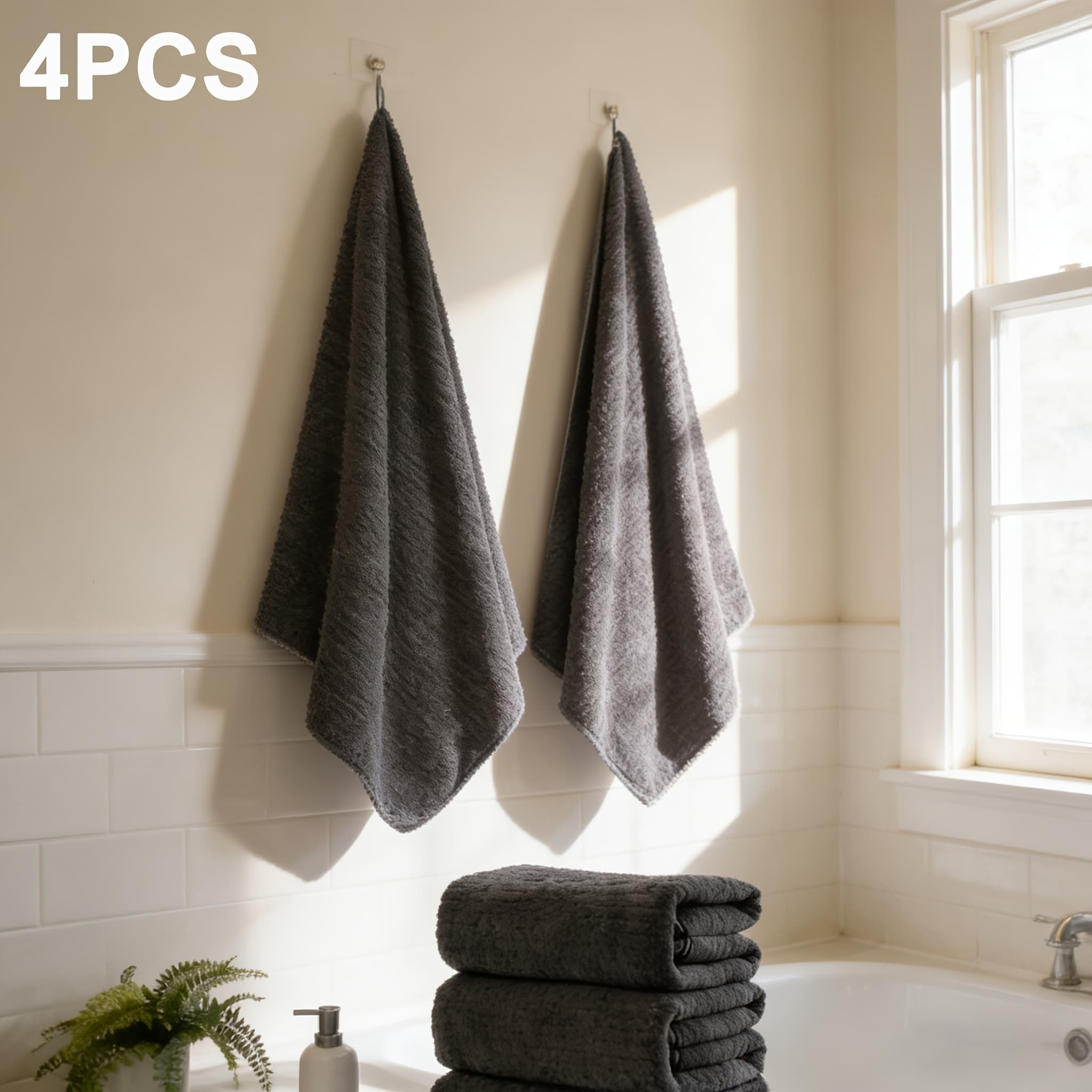 TEMU 4 Pack Oversized Bath Towels Set, 35"x70" Extra Large Towel Microfiber Soft Xl Bath Sheet Super Absorbent Bathroom Towels Set Quick Size Shower Towels For Dorm