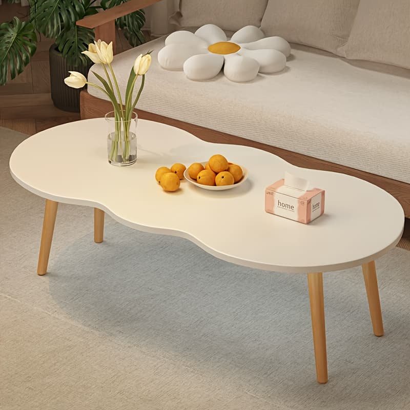 TEMU Modern Oval Wood Coffee Table - Extra Large Oval Living Room Centerpiece, Furniture For Bedroom/ Dining Room/ Cafe And Port Home Decor