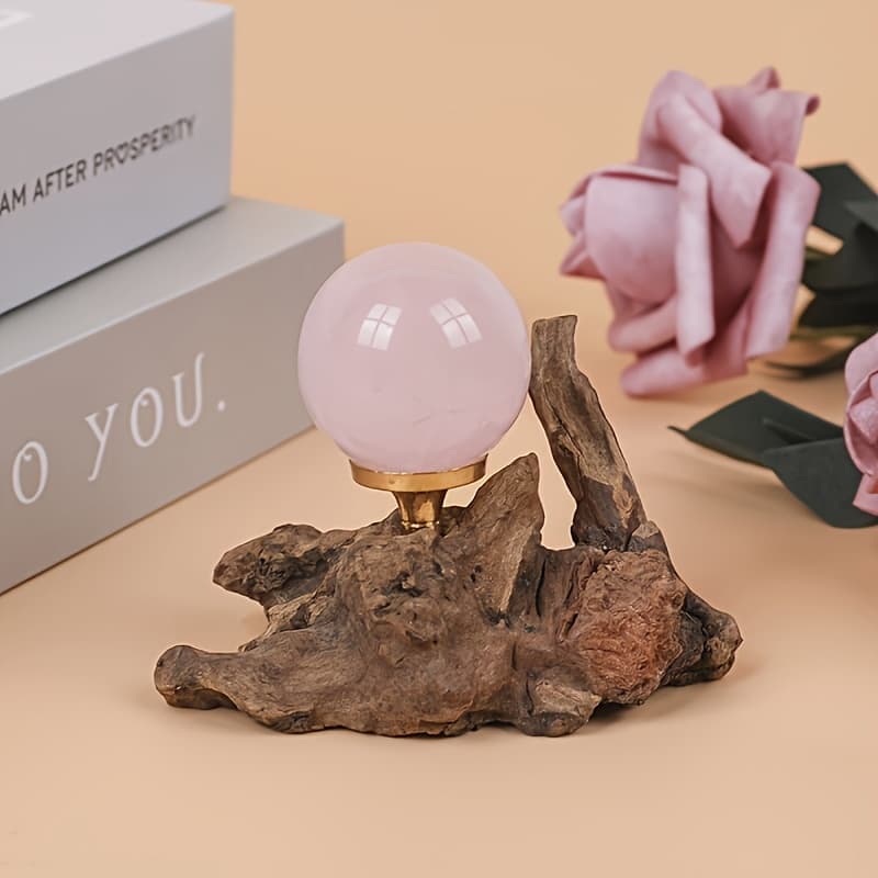 TEMU 1pc Wooden Crystal Ball Display Base, Can One/two Crystal Balls, Very Suitable For Entryway, Living Room, Bedroom, Desk Decoration, Perfect Gifts, Holiday Gifts