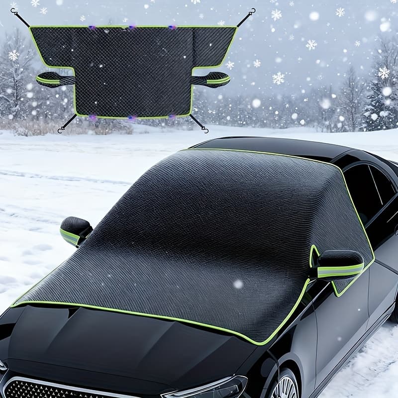 TEMU 1pc Snow And Ice Protection Product, Car Front Windshield Snow Cover. Features: And , Suitable For All , Portable Windshield , , Wind-resistant In , And Applicable To Most Cars