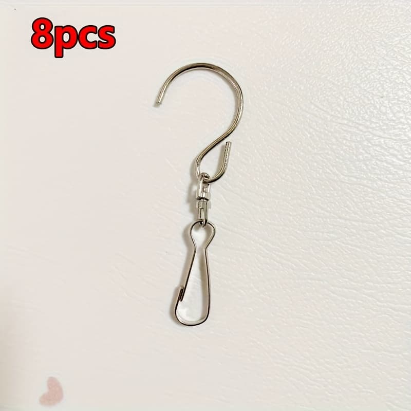 TEMU 8pcs Set - 360-degree Rotating Hooks For Hanging Wind Chimes - Swivel Hooks - Crystal Twister / Outdoor Decorations / Party Supplies