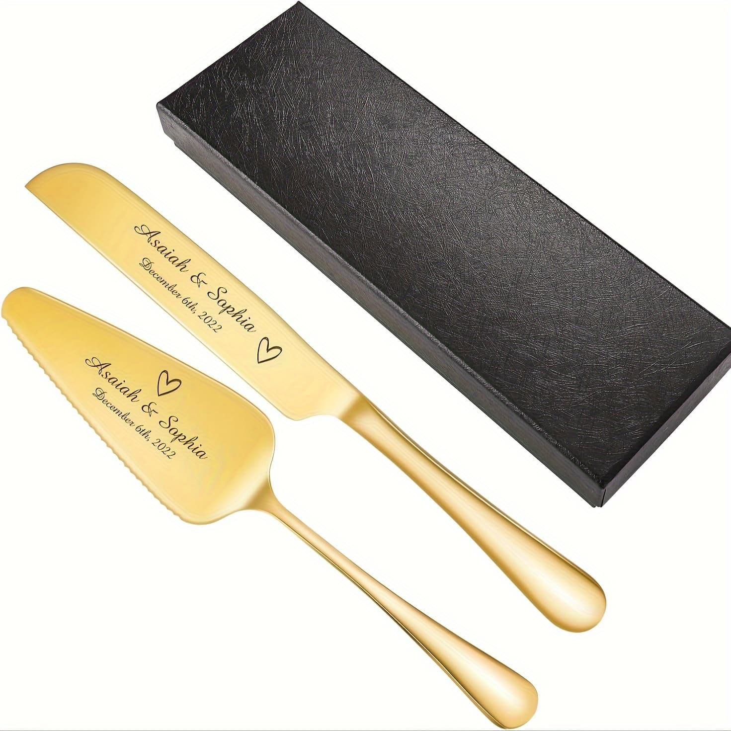 TEMU 1 Set Personalized Engraved Cake Knife & Server Set | Custom Wedding Birthday Anniversary Graduation Elegant Cake Cutting Tools | Father's Day Gift