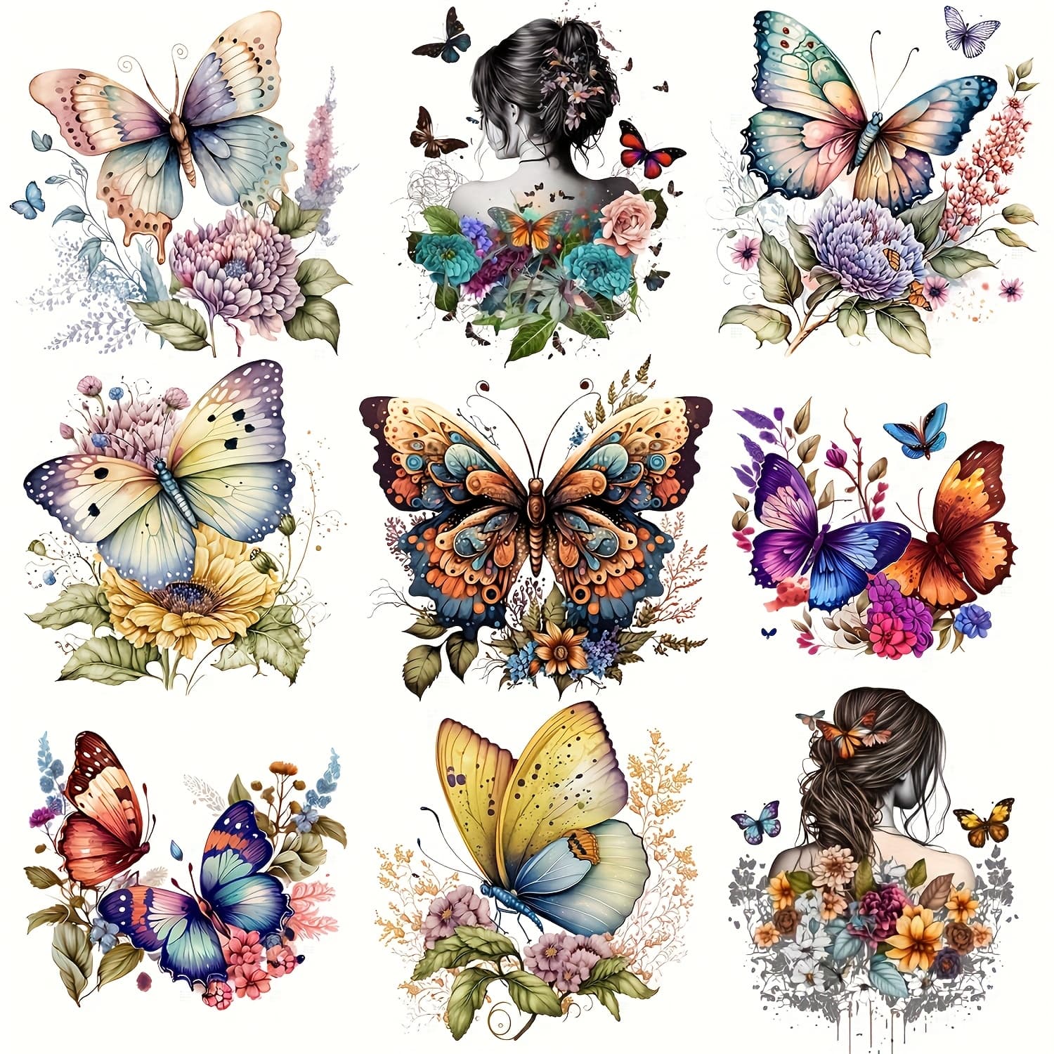 TEMU 9pcs Series Stickers Appliques Garment Washable Heat Transfer Stickers For Clothing Bag Shoes Hat Decorative Accessories