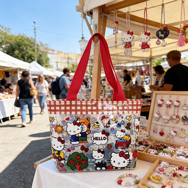 TEMU Cute Red Handbag, Large Capacity Shopping Bag Exquisite Gift, Can Store Items, Birthday Present For