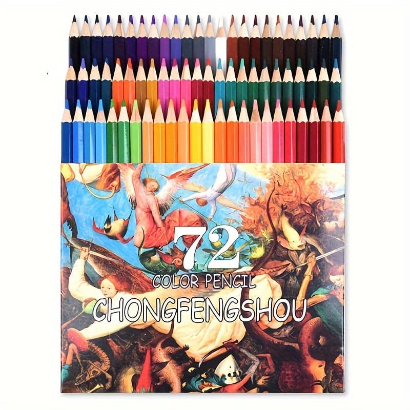 TEMU 72/120pcs/set Professional Oily Colored Pencils Set Drawing Assorted Colors Leads Box For Students School Supplies