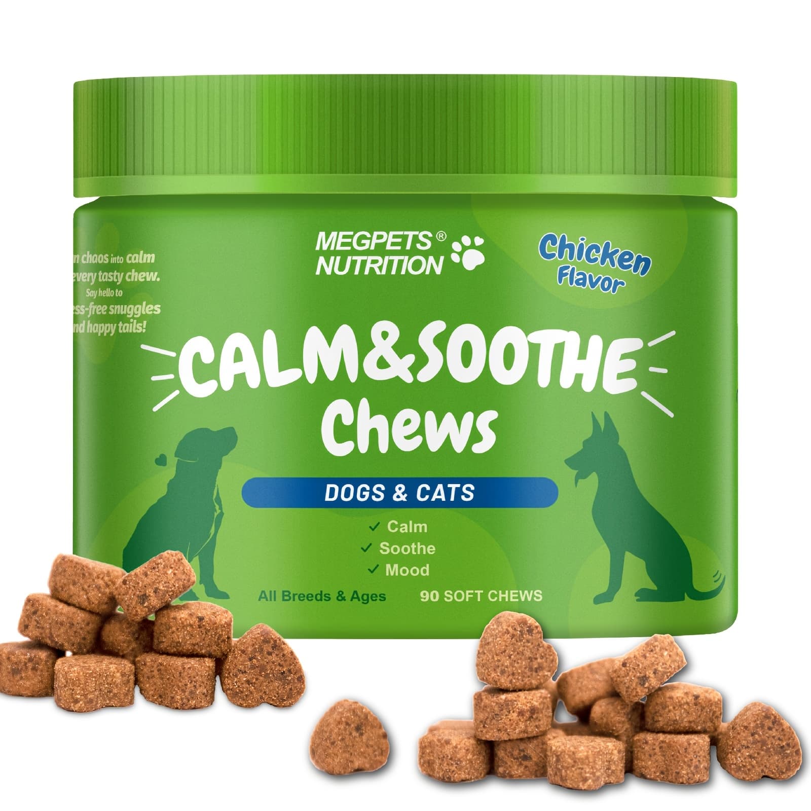TEMU Calm For All -emotion & - During Separation& Thunder, Fireworks, Barking- Supplement- Chicken Flavor, 90